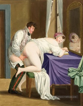 Mann penetriert Georg Emanuel Opiz caricature sexuelle Peinture à l'huile